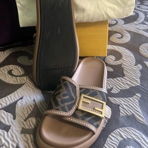 FENDI | Open Toe Casual Style Street Style Office Style Slippers